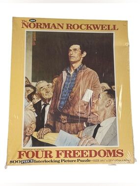 Vintage Jaymar Jigsaw Puzzle Norman Rockwell "Freedom of Speech" 800 Pieces NEW